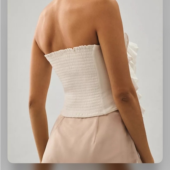 NWT Anthropologie White Ruffle Sleeveless Top Large - Picture 4 of 5